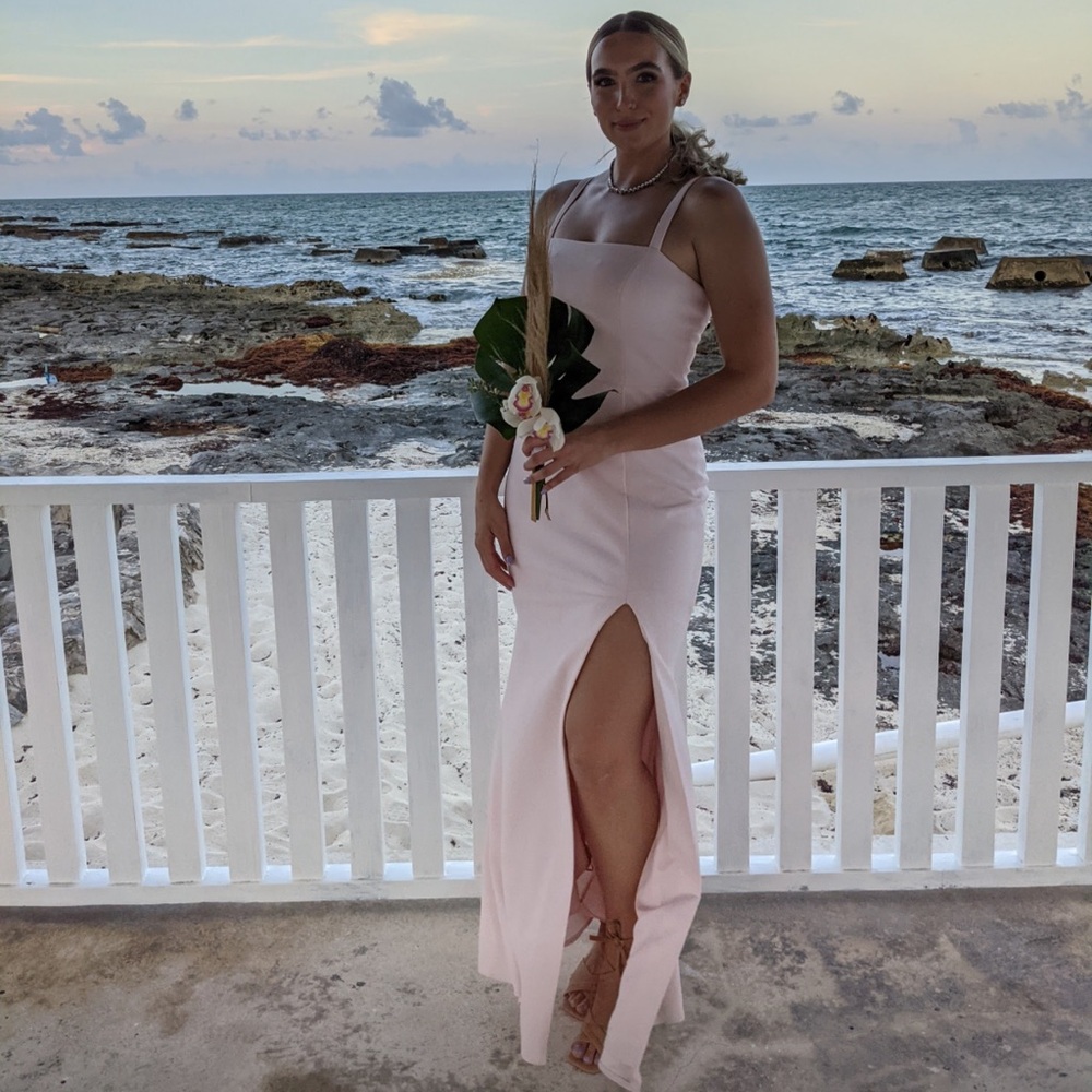 Azazie Bridesmaid Dress, Size 10, Perfect Shape, Blushing Pink Color